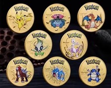 Pok&eacute;mon M&uuml;nze Gold Metall Sammlerm&uuml;nze Medaille zum Ausw&auml;hlen *NEU* in Kapsel