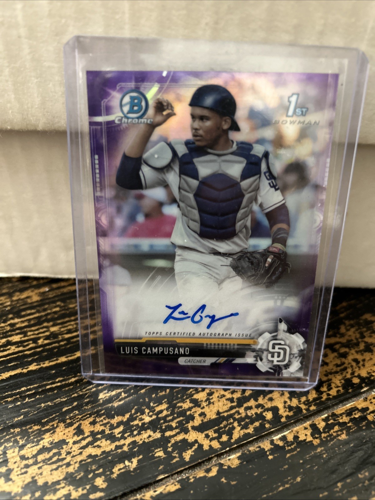 2017 Bowman Draft Chrome Purple Refractor 98/250 Luis Campusano Auto