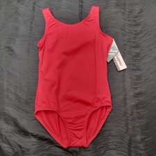 Body Wrappers Red Tank Leotard Classic Tank Ballet-cut Front Lining SZ 12-14C