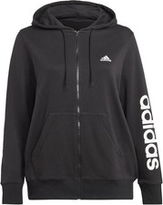 adidas Plus Size Cotton French Terry Logo Hoodie - Black, NWT 100 Cotton, 3X
