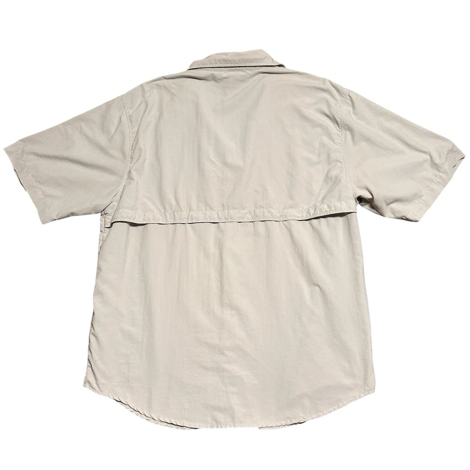 Camisa Sierra Blanca Para Hombre Talla L Senderismo Gris Con Botones Manga Corta Bolsillos Foto 2 de 4