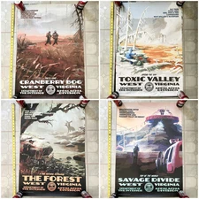 Set of 4 Large 33” x 23” Fallout 76 Promotional Posters From 2024 London Pop Up