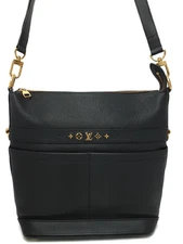 Louis Vuitton Cruiser GM Shoulder Bag Black Calf Leather Top Handle #T407