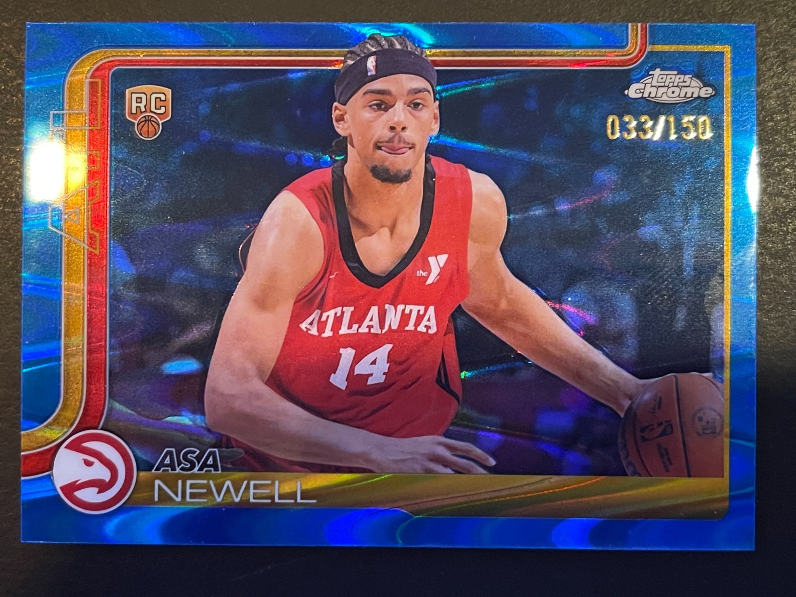 2025 Topps Chrome Asa Newell  #273 RayWave Blue Refractor Rookie RC /150