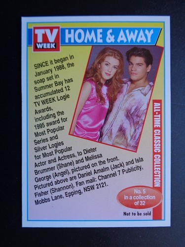 1995-96 TV WEEK *CLASSIC GOLD* PARALLEL CARD 5 OF 32 HOME & AWAY HTF - Picture 2 of 2