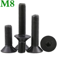 M8 -1.25 Grade 10.9 Alloy Steel Countersunk Flat Head Hex Socket Screws DIN 7991