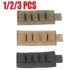 Tactical 5 Rounds Card Strip Ammo Cartridge Pouch 12 Gauge Shotgun Shell Holder