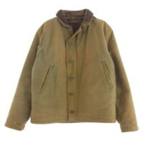 【古着】U.S.N. ネイビー ミリタリージャケット 40 Vintage 40s US Navy N-1 Deck Jacket, Military, Khaki Brown
