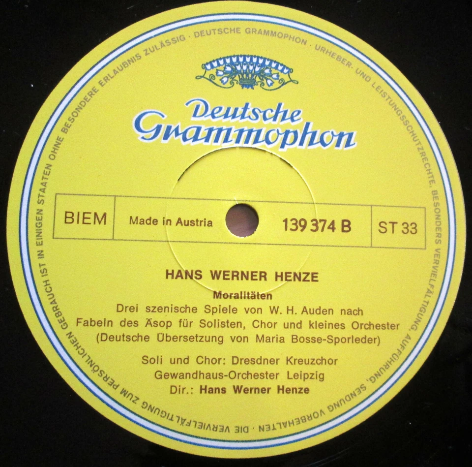 DG 139 374 Hans Werner Henze Conducts Muses Of Sicily Moralities NM Gatefold LP - Image 3 of 4