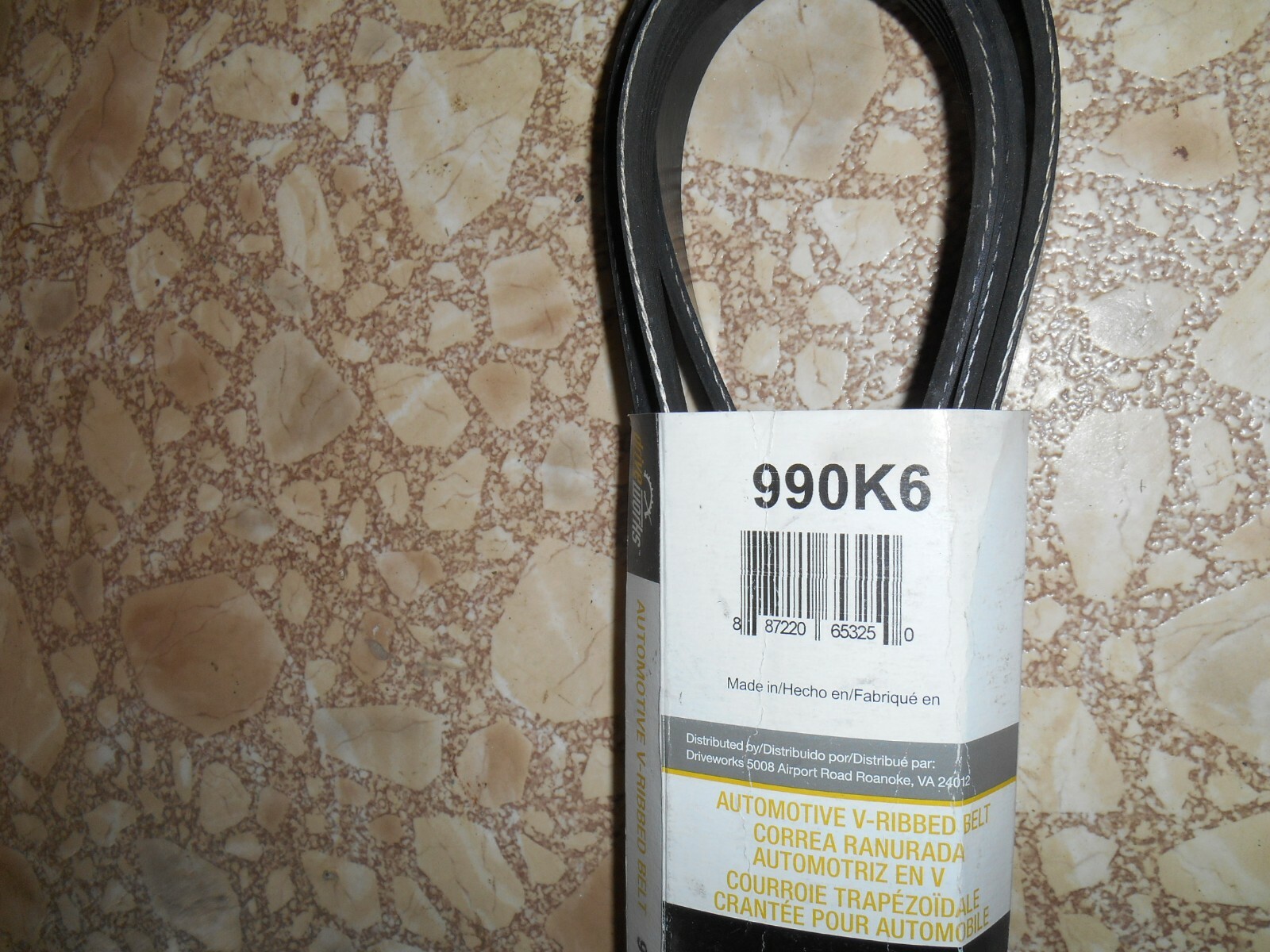 DRIVEWORKS K9906 Serpentine Belt 0.82" X 99.65" 6 Ribs Prompt