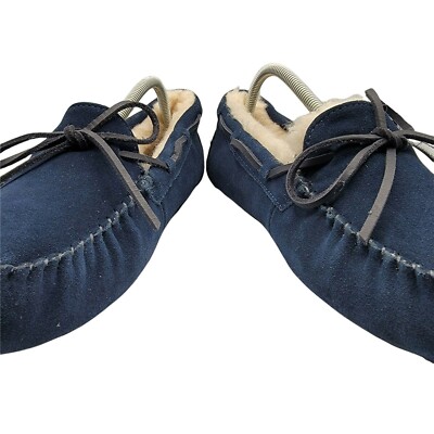 UGG Australia Olsen Suede Moccasins Blue Navy Lined Loafers  display picture 3