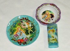 NUEVO JUEGO DE VAJILLA PARA NIÑOS DE MELAMINA DE 3 PIEZAS HADAS -PLATO-TAZÓN, VASO VENDIDO A GRANEL