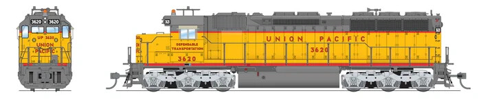 シーライン　L40DP Broadway Limited HO 7947 EMD SD45, UP 3620, DELIVERY SCHEME
