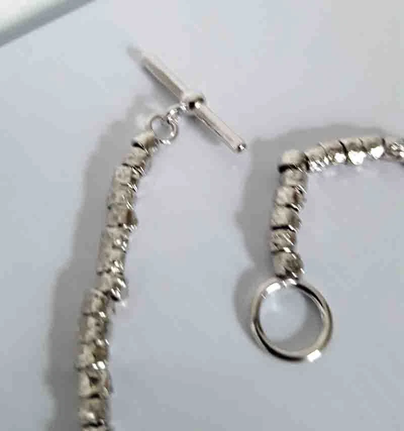 Bracciale argento 925 pepite stile Dodo rodiato anallergico regalo donna  uomo - Immagine 3 di 4