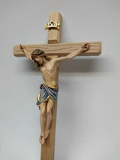 11" Crucifix - All Wood Carved from Italy - Hand Painted by Renowned Artisans