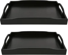 Bamboo Small and Large Food Serving Tray with Handles for Tea Snack Wooden Tray