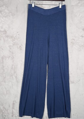 Ecoalf Linen Wideleg Pants Womens Medium Blue 