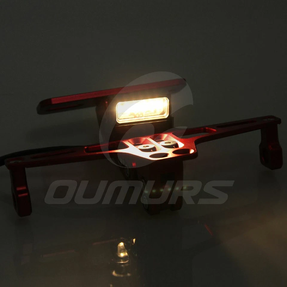 摩托车车牌支架挡泥板消除器后尾灯支架红色 — 第 4/4 张图片