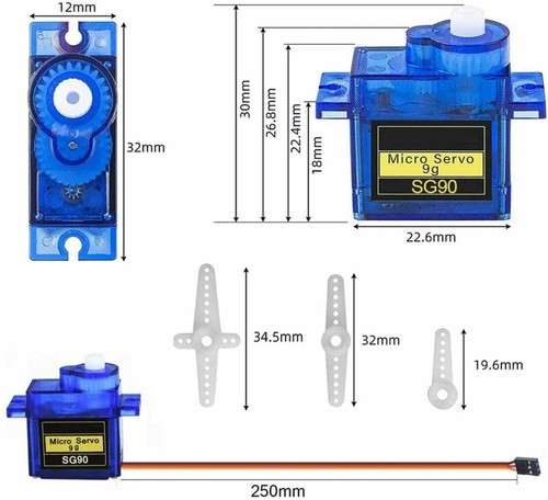 5/10 x SG90 9g Micro Servo Motor für RC-Drohne / Auto / Flugzeug / Fahrzeuge ZX - Bild 3 von 8