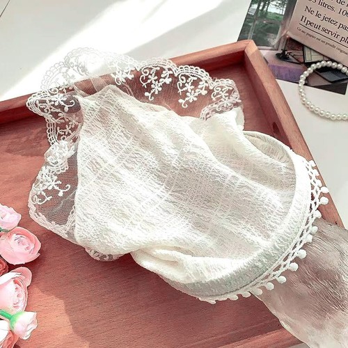 Hair Scarf Headband for Women Girls White Lace Head Kerchief Headband Soft He... - Picture 7 of 7
