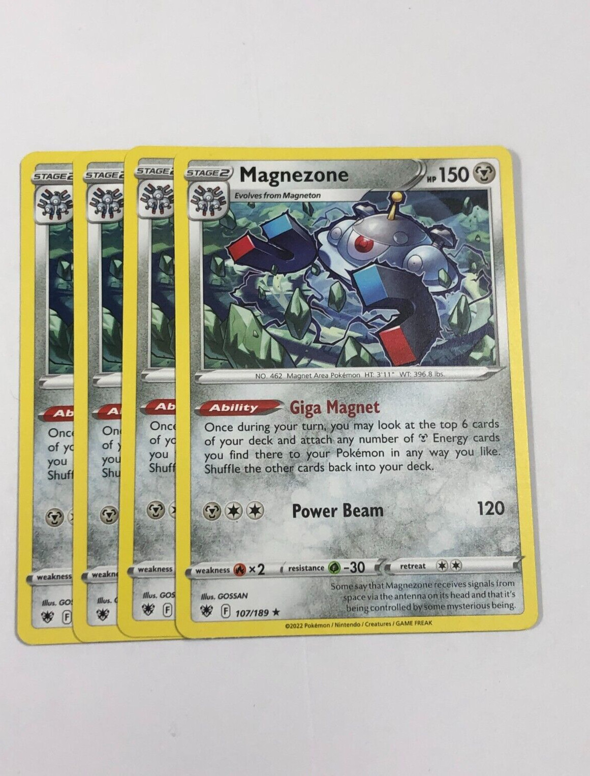 Pokemon Card Astral Radiance 4x Playset Non Holographic Magnezone 107/189 NM