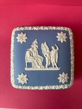 Wedgewood Blue Jasperware square trinket box 1952