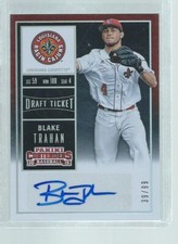BLAKE TRAHAN 2015 CONTENDERS DRAFT TICKET AUTO PROSPECT #D 39/99
