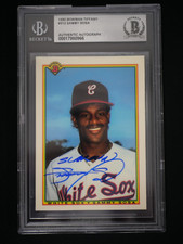 SAMMY SOSA SIGNED 1990 BOWMAN TIFFANY #312 INSCRIBED 