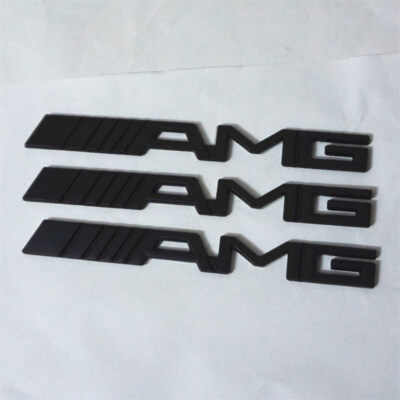 3x AMG Matte Black Metal Decal Sticker Badge Emblem 4MATIC Coupe Sports ...