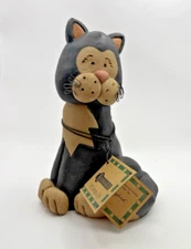 SUZI SKOGLUND Blossom Bucket BLACK & WHITE CAT Used With Tag