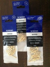 FOCUS 3 PACKETS OF 20 BRASS CROSSHEAD WOOD SCREWS    No 6 x 1"   3.5 X 25mm  New