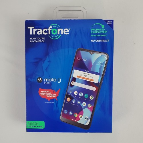 Tracfone Motorola Moto G Pure 32GB Blue Prepaid Smartphone Locked 