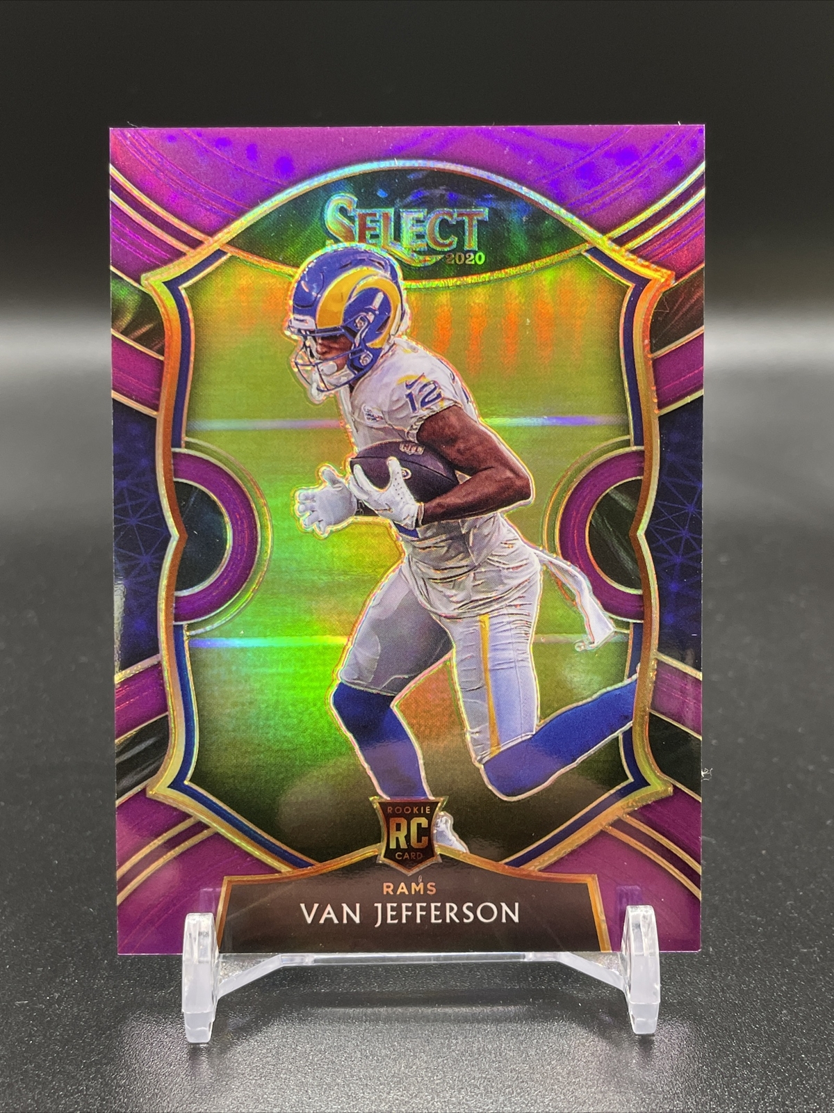 VAN JEFFERSON - 2020 Panini Select Concourse Purple PRIZM Rookie Card RC #17/75
