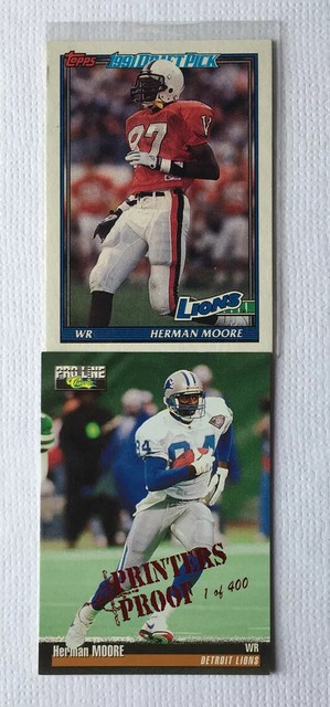 1991 Topps Herman Moore Rookie 397 Plus Printers Proof 1 Of 400 EBay