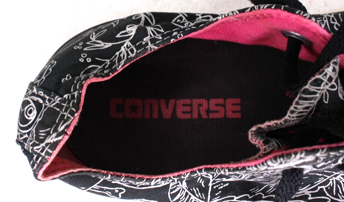 Size 7 - Converse Chuck Taylor All Star Pro Low Black Skull Floral