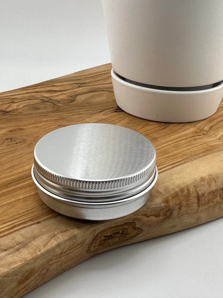 Recipiente de estanho de alumínio 1 oz/30 ml frasco de armazenamento de metal parafuso topo redondo - Imagem 3 de 4