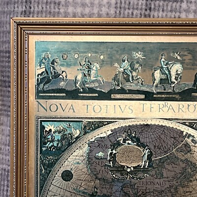 BLAEU WALL MAP VINTAGE FRAMED | NOVA TOTIUS TERRARUM SIVE NOVI