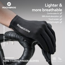 ROCKBROS Full Finger Bike Gloves Touch Screen Anti-Slip Breathable for Men Women