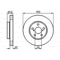 Bosch 2X Bremsscheibe Vorne 260 BelüFtet InnenbelüFtet FüR Toyota 0 986 478 451