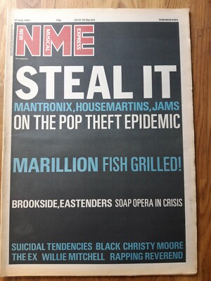 NME music newspaper July 11th 1987 front cover features Steel it