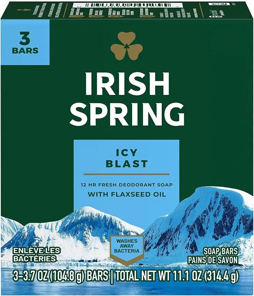 4 Packs Irish Spring Deo Seife Icy Blast 105ml Seife (12 Stangen Total) - Bild 4 von 4