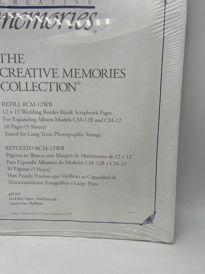 Creative Memories 12x12 Wedding Border Scrapbook Pages RCM-12WB 5 Sheets - Image 4 of 4