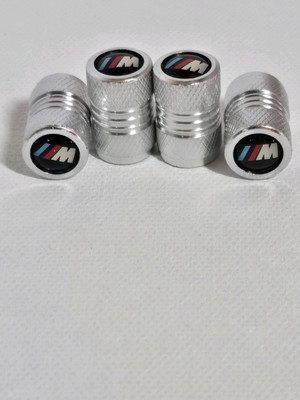 4x SILVER Tire Valve Stem Caps For Car Truck Universal Fitting.