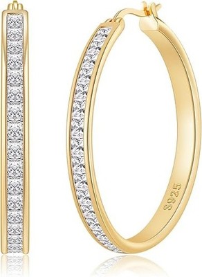 Aretes Argollas Chapado Oro 14k Pendientes Joyeria Fina de Moda Para Mujer 40mm
