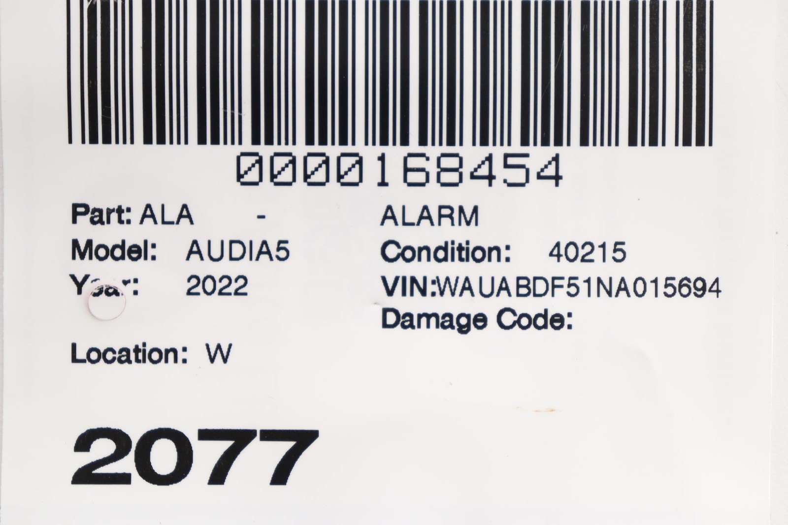 2021 - 2025 AUDI A5 ANTI THEFT SIREN ALARM SECURITY ELECTRONIC HORN OEM