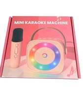 Mini Karaoke Machine Pink Bluetooth 2 Wireless Mics
