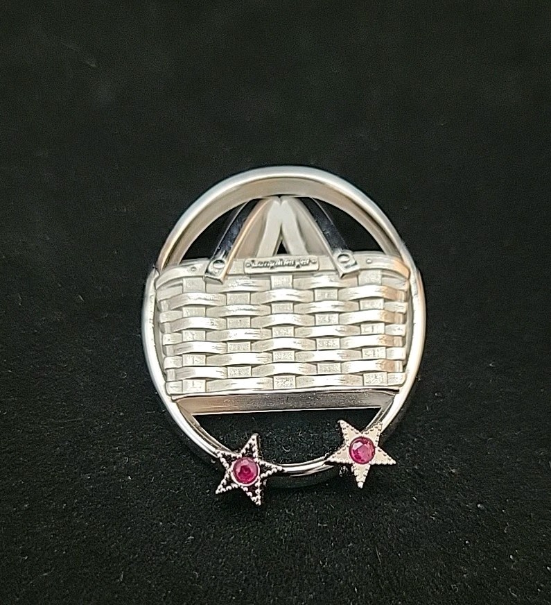 Longaberger Basket Ruby Award Silvertone Brooch/P… - image 1