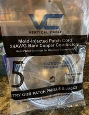 Vertical Cable 24AWG Bare Copper Conductors Ethernet Cable Cat 5E 10' Patch Cord