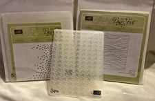 Stampin Up Sizzix Big Shot Textured Impressions Embossing Folders - Lot of 3