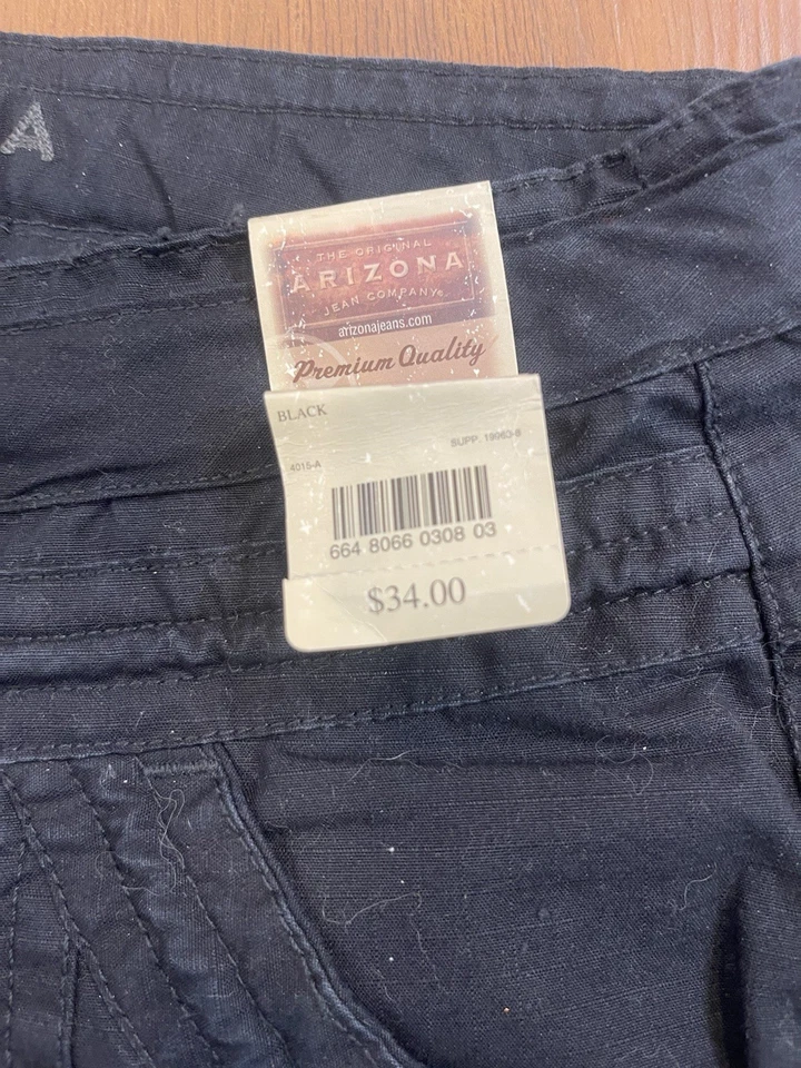 Pantalones capri cargo negros Arizona Jean Co para mujer con cordón talla 11 nuevos con etiquetas Foto 3 de 4